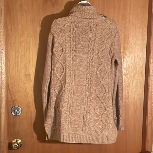 Lands' End Tan Cotton Blend Knit Sweater.   S/T - Picture 4 of 4